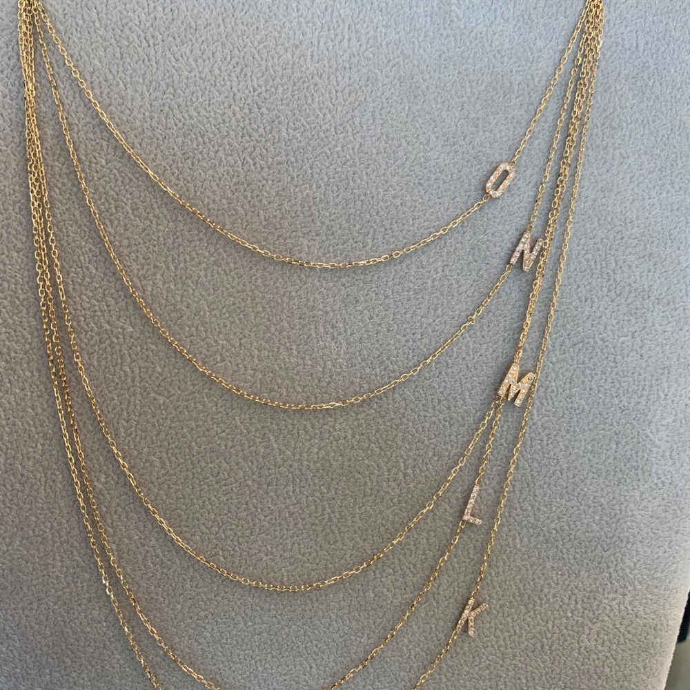 Diamond Initial Necklace - Picture 4 of 6